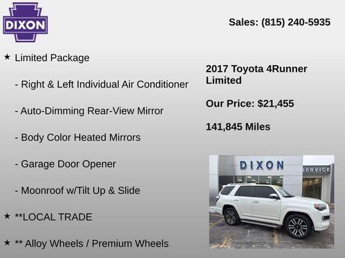 Blizzard Pearl 2017 Toyota 4Runner Limited