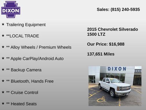 Summit White 2015 Chevrolet Silverado 1500 LTZ