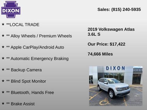 Reflex Silver Metallic 2019 Volkswagen Atlas 3.6L S