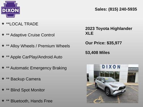 Celestial Silver Metallic 2023 Toyota Highlander XLE