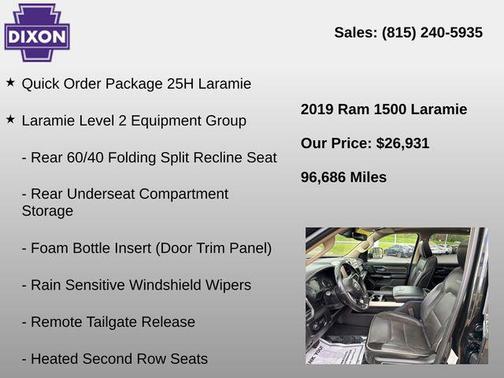 Diamond Black Crystal Pearlcoat 2019 RAM 1500 Laramie