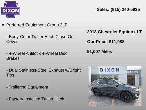 Nightfall Gray Metallic 2018 Chevrolet Equinox 2LT