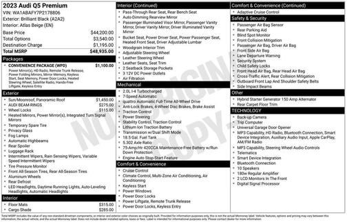 Brilliant Black 2023 Audi Q5 40 Premium