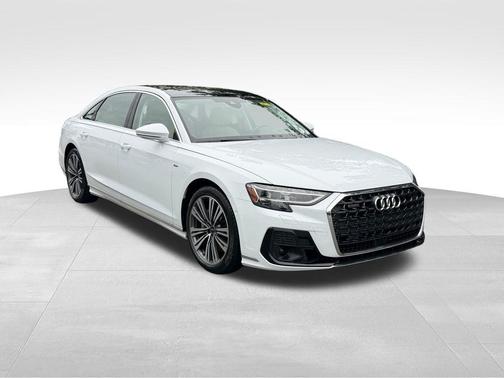 Glacier White Metallic 2023 Audi A8 L 55