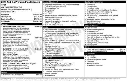 Manhattan Gray Metallic 2023 Audi A6 55 Premium Plus