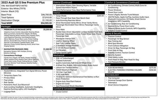 Ibis White 2023 Audi Q5 45 S line quattro Premium