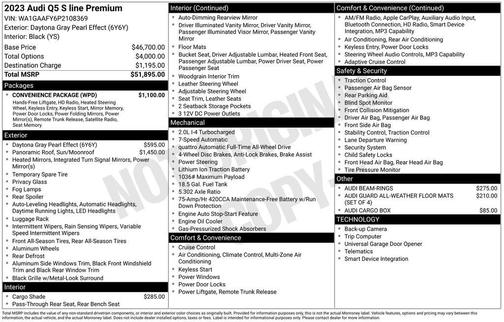 Daytona Gray Pearl Effect 2023 Audi Q5 45 S line quattro Premium