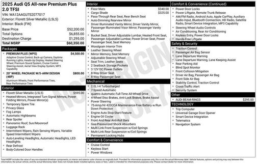 Florett Silver Metallic 2025 Audi Q5 2.0T quattro Premium