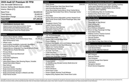 Mythos Black Metallic 2023 Audi Q7 55 Premium