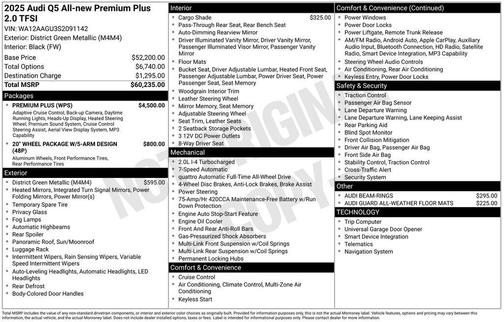 District Green Metallic 2025 Audi Q5 2.0T quattro Premium