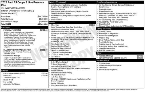 Chronos Gray Metallic 2023 Audi A5 45 S line Premium Plus