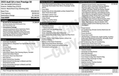 Pebble Gray 2023 Audi Q4 e-tron 50 Prestige
