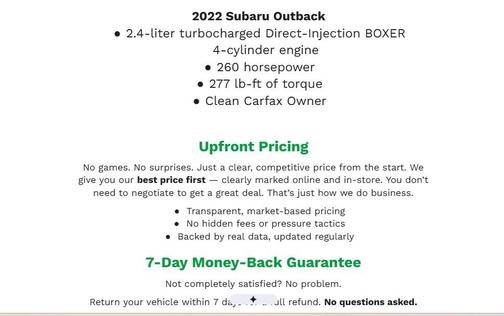 Crystal Black Silica 2022 Subaru Outback Wilderness