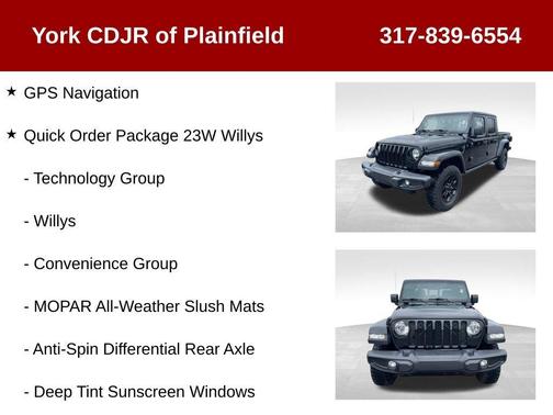 Black Clearcoat 2023 Jeep Gladiator Willys 4x4