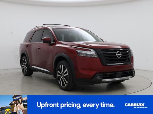 Red 2025 Nissan Pathfinder Platinum