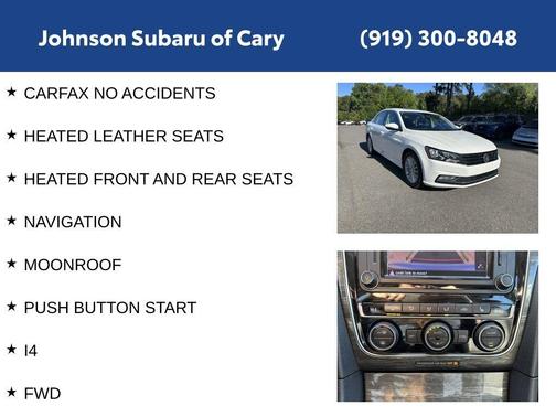 Pure White 2016 Volkswagen Passat 1.8T SE w/Technology