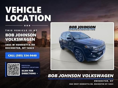 Diamond Black Crystal Pearlcoat 2022 Jeep Compass Limited