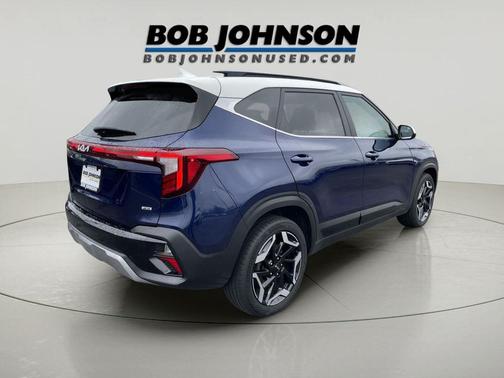 Dark Ocean Blue/White Roof 2024 Kia Seltos SX Turbo