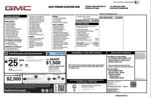 2026 GMC Terrain AWD Elevation