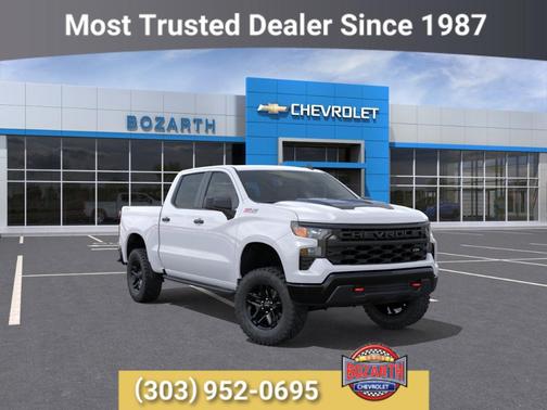 Summit White 2026 Chevrolet Silverado 1500 Custom Trail Boss