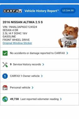 2016 Nissan Altima 2.5 S