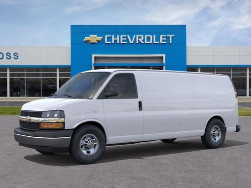 Summit White 2026 Chevrolet Express 3500 3500 Extended Wheelbase, WT, RWD