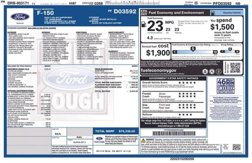 Silver Metallic 2023 Ford F-150 Platinum
