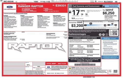 Shadow Black 2024 Ford Ranger Raptor