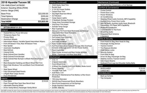 Dazzling White 2018 Hyundai TUCSON SE