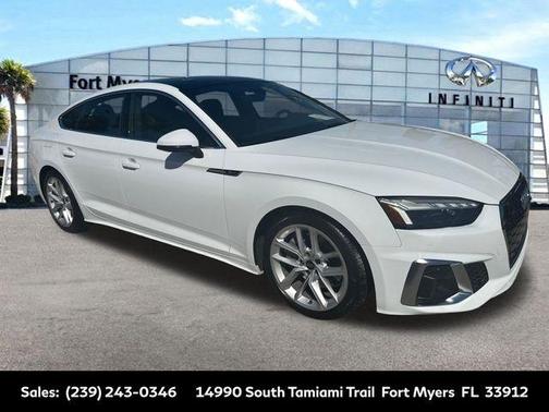 Arkona White 2024 Audi A5 Sportback 45 S line quattro Premium