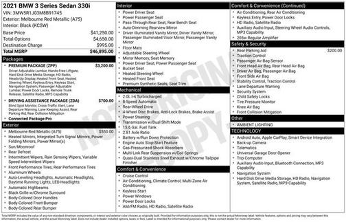 Melbourne Red Metallic 2021 BMW 330 i