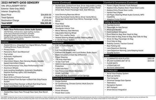 2023 INFINITI QX50 SENSORY