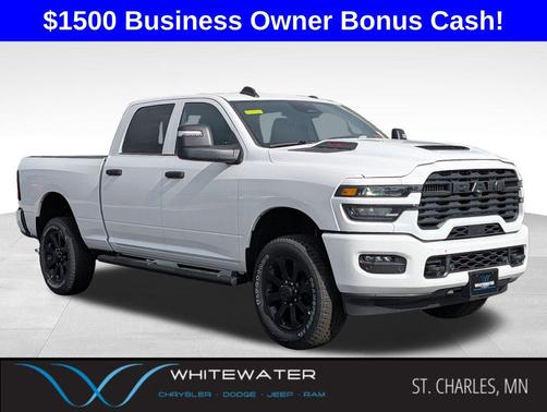 Bright White Clearcoat 2026 RAM 2500 Black Express Crew Cab 4x4 6'4' Box