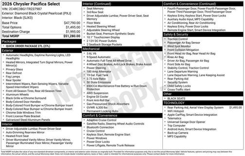 2026 Chrysler Pacifica L
