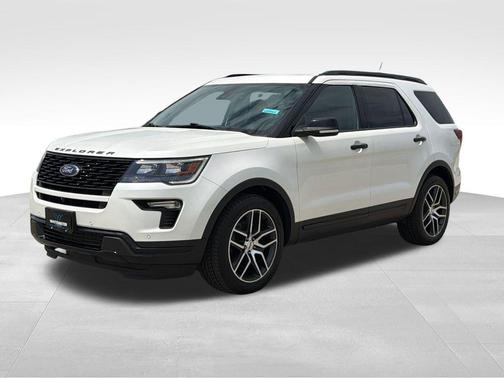 White Platinum Metallic Tri-Coat 2018 Ford Explorer Sport