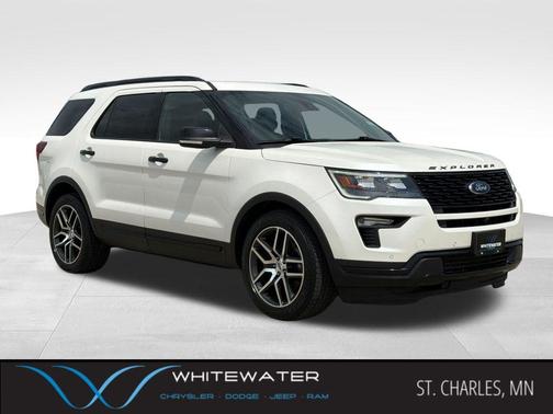 White Platinum Metallic Tri-Coat 2018 Ford Explorer Sport