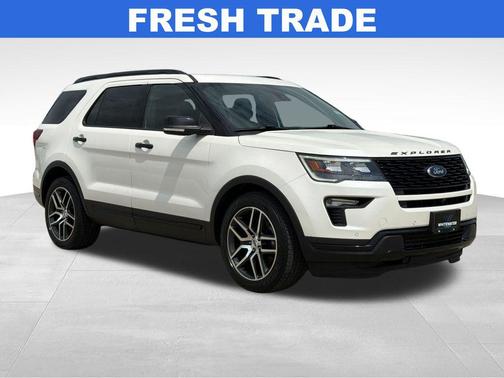 White Platinum Metallic Tri-Coat 2018 Ford Explorer Sport