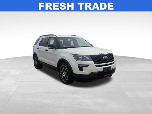 White Platinum Metallic Tri-Coat 2018 Ford Explorer Sport