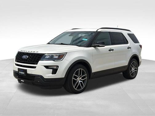 White Platinum Metallic Tri-Coat 2018 Ford Explorer Sport