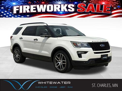 White Platinum Metallic Tri-Coat 2018 Ford Explorer Sport
