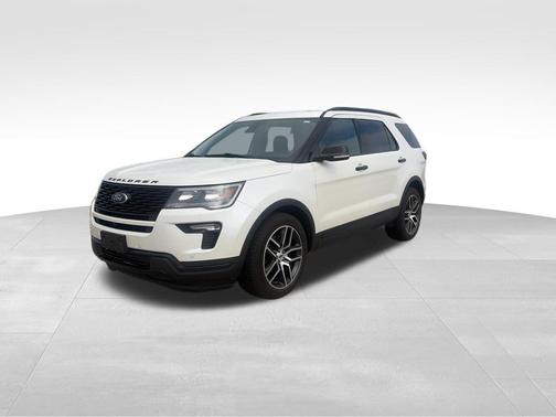 White Platinum Metallic Tri-Coat 2018 Ford Explorer Sport