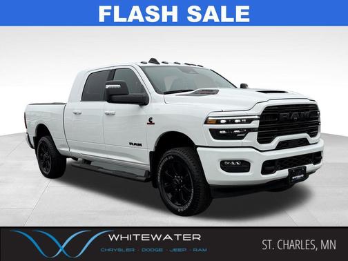 Bright White Clearcoat 2025 RAM 3500 Laramie Mega Cab 4x4 6'4' Box