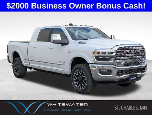 Bright White Clearcoat 2026 RAM 3500 Limited Mega Cab 4x4 6'4' Box