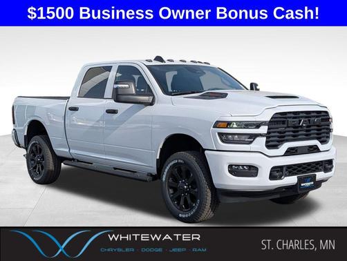 Bright White Clearcoat 2026 RAM 2500 Black Express Crew Cab 4x4 6'4' Box