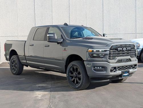 Ceramic Gray Clearcoat 2026 RAM 3500 Laramie Mega Cab 4x4 6'4' Box