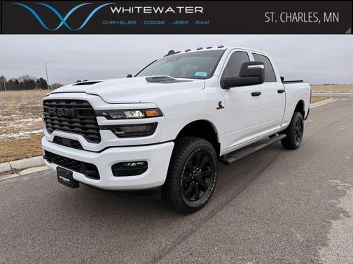 Bright White Clearcoat 2026 RAM 2500 Black Express Crew Cab 4x4 6'4' Box