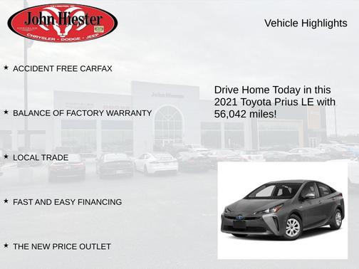 Midnight Black Metallic 2021 Toyota Prius LE