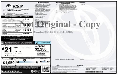 2021 Toyota Tacoma SR