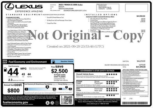 2022 Lexus ES 300h Base