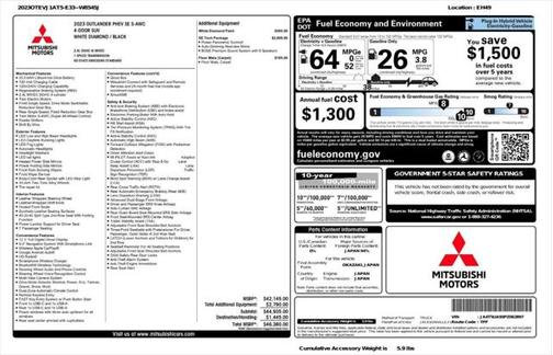 2023 Mitsubishi Outlander PHEV SE S-AWC